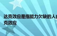 达克效应是指能力欠缺的人由于欠缺考虑而得出错误结论 达克效应 