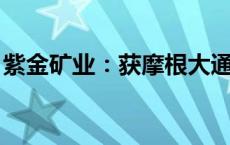 紫金矿业：获摩根大通增持约2.22亿港元H股