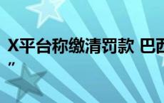 X平台称缴清罚款 巴西最高法院回“转错账户”