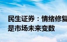 民生证券：情绪修复仍会延续 机构主动买入是市场未来变数