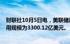 财联社10月5日电，美联储周五隔夜逆回购协议（RRP）使用规模为3300.12亿美元。