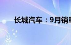 长城汽车：9月销量同比下降10.88%