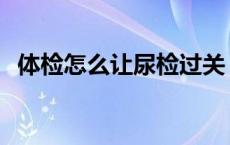 体检怎么让尿检过关 体检怎样让尿检合格 