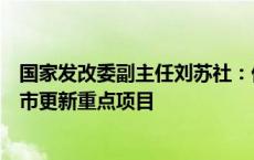 国家发改委副主任刘苏社：优先支持一批地下管网建设等城市更新重点项目