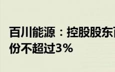 百川能源：控股股东百川资管计划减持公司股份不超过3%