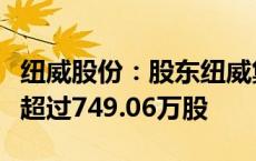 纽威股份：股东纽威集团计划减持公司股份不超过749.06万股