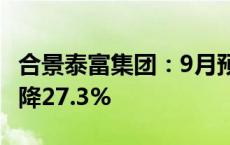 合景泰富集团：9月预售额6.03亿元 同比减少降27.3%