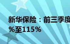 新华保险：前三季度净利润预计同比增长95%至115%