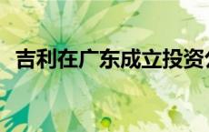 吉利在广东成立投资公司 注册资本1000万