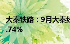 大秦铁路：9月大秦线货物运输量同比减少10.74%