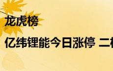 龙虎榜|亿纬锂能今日涨停 二机构合计卖出3.98亿元