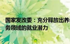 国家发改委：充分释放出养老、家政、托育、物流等社会服务领域的就业潜力