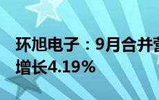 环旭电子：9月合并营业收入59.53亿元 同比增长4.19%