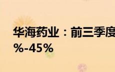 华海药业：前三季度净利润预计同比增长37%-45%