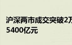 沪深两市成交突破2万亿元 较昨日此时缩量超5400亿元