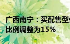 广西南宁：买配售型保障房公积金最低首付款比例调整为15%