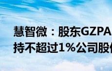 慧智微：股东GZPA Holding Limited拟减持不超过1%公司股份