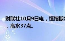 财联社10月9日电，恒指期货夜盘收涨0.88%，报20964点，高水37点。