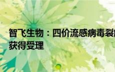 智飞生物：四价流感病毒裂解疫苗（儿童型）申请生产注册获得受理