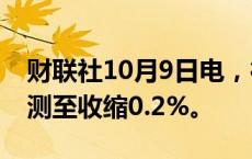 财联社10月9日电，德国下调2024年GDP预测至收缩0.2%。