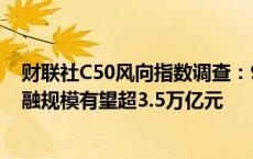 财联社C50风向指数调查：9月新增信贷或同比少增 新增社融规模有望超3.5万亿元