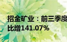 招金矿业：前三季度归母净利润8.81亿元 同比增141.07%