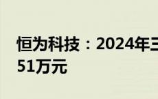 恒为科技：2024年三季度获得政府补助780.51万元