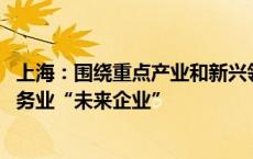 上海：围绕重点产业和新兴领域 超前孵化、培育一批科技服务业“未来企业”