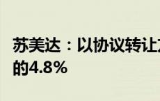 苏美达：以协议转让方式受让蓝科高新总股本的4.8%