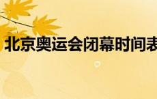 北京奥运会闭幕时间表 北京奥运会闭幕时间 