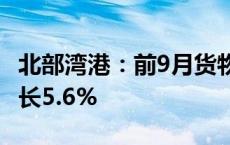 北部湾港：前9月货物吞吐量2.43亿吨 同比增长5.6%