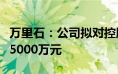 万里石：公司拟对控股子公司万锂新能源增资5000万元