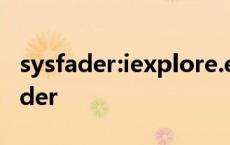 sysfader:iexplore.exe-无法找到入口 sysfader 