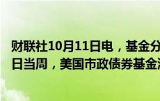 财联社10月11日电，基金分析公司理柏的数据显示，10月9日当周，美国市政债券基金流入4.19亿美元。