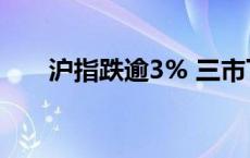 沪指跌逾3% 三市下跌个股近5000只