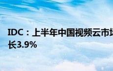 IDC：上半年中国视频云市场规模达到近48.1亿美元 同比增长3.9%