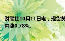 财联社10月11日电，现货黄金向上触及2650美元/盎司，日内涨0.78%。