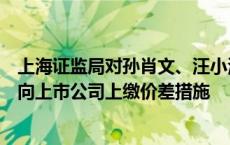 上海证监局对孙肖文、汪小清采取责令购回违规减持股份并向上市公司上缴价差措施