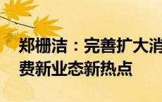 郑栅洁：完善扩大消费长效机制 培育更多消费新业态新热点