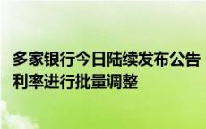 多家银行今日陆续发布公告：10月25日起将对存量个人房贷利率进行批量调整