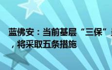 蓝佛安：当前基层“三保”呈现总体平稳、局部偏紧的态势，将采取五条措施