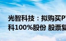 光智科技：拟购买PVD溅射靶材公司先导电科100%股份 股票复牌