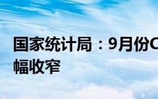 国家统计局：9月份CPI环比持平，PPI环比降幅收窄