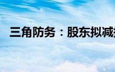 三角防务：股东拟减持不超过3%公司股份