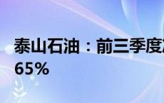 泰山石油：前三季度净利润同比预增105%-165%