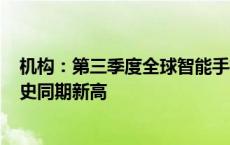 机构：第三季度全球智能手机市场增长5% 苹果出货量创历史同期新高