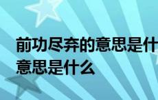 前功尽弃的意思是什么 标准答案 前功尽弃的意思是什么 