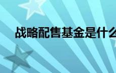 战略配售基金是什么意思 战略配售基金 