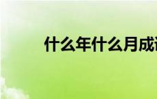 什么年什么月成语 什么年什么月 