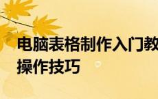 电脑表格制作入门教程：从零开始掌握Excel操作技巧